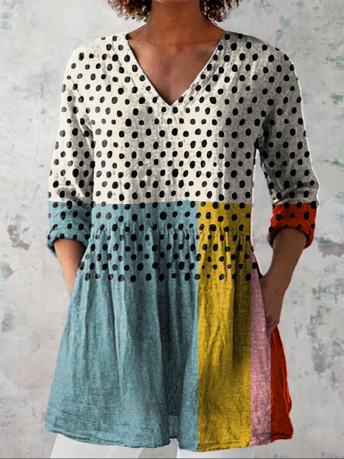 Valerie Long Blouse with V-Neck