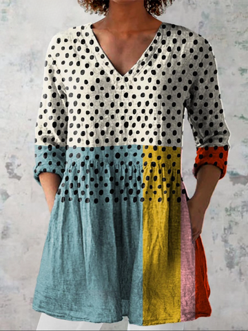 Valerie Long Blouse with V-Neck