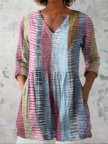 Anais Long Blouse with V-Neck