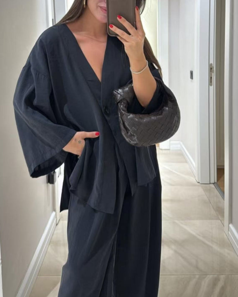 Jenifer V-Neck Top & Pants Set