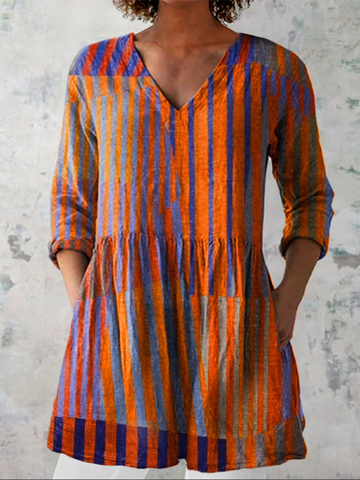 Nadia Long Blouse with V-Neck