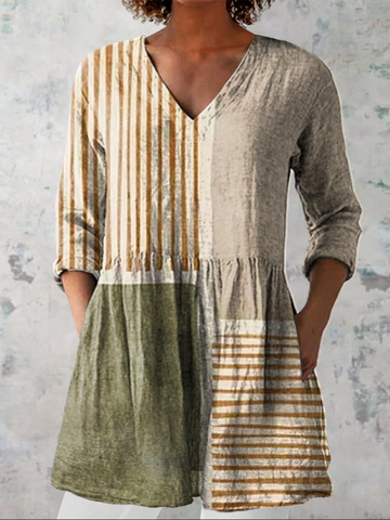 Camille Long Blouse with V-Neck