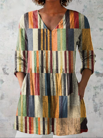 Chloe Long Blouse with V-Neck