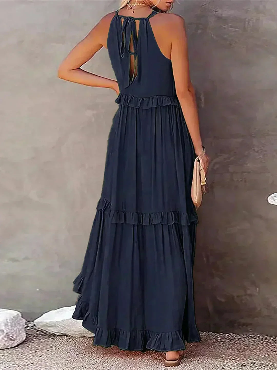 Dylilah | Neck Ruffle Trim Dress