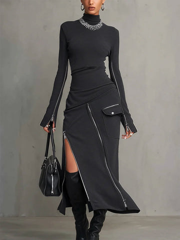 Harper High-Neck Zipper Pocket Set