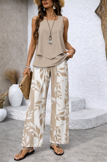 Valentina Elegant Botanical Pant Set