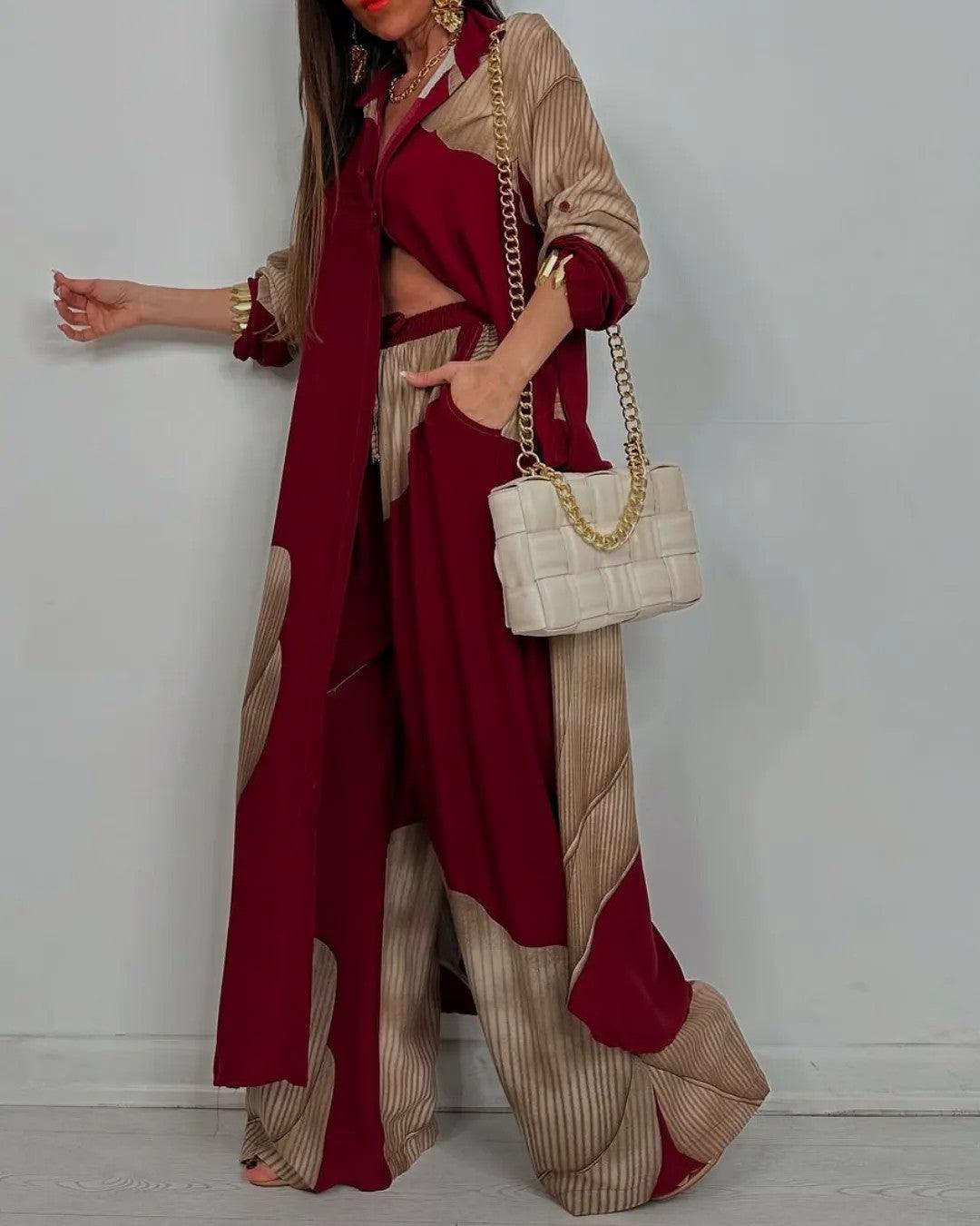 Trisha V-neck Patchwork Set