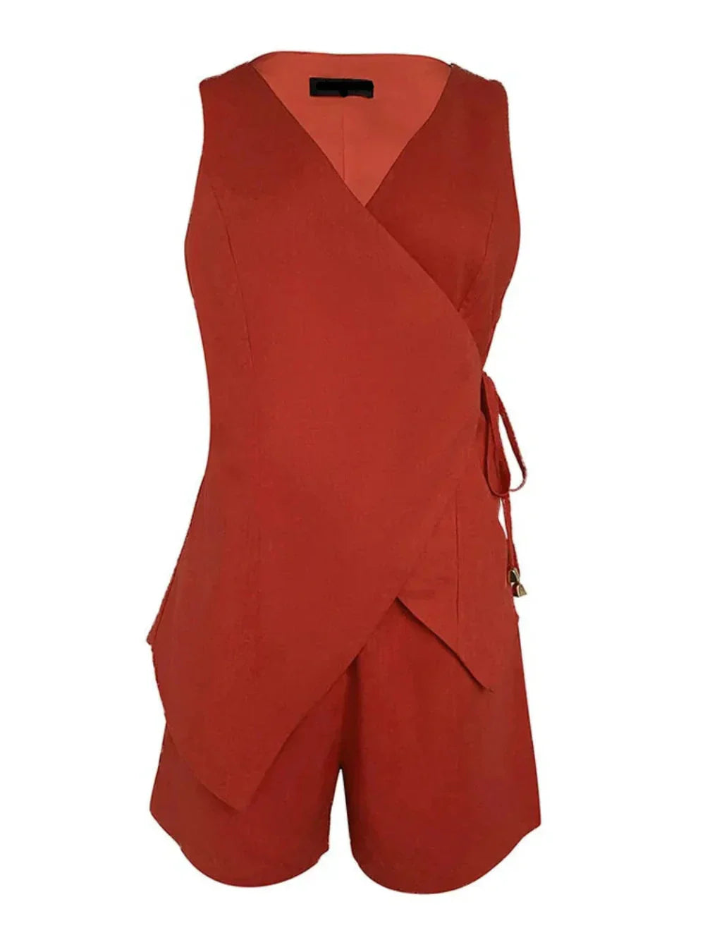 Aaliyah Linen V-neck Top and Shorts Set
