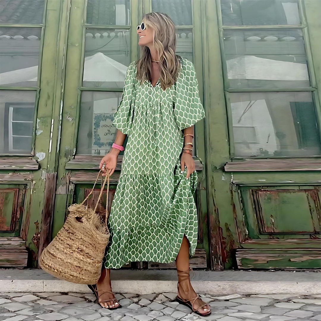 Cassandra | Geometric Print Dress
