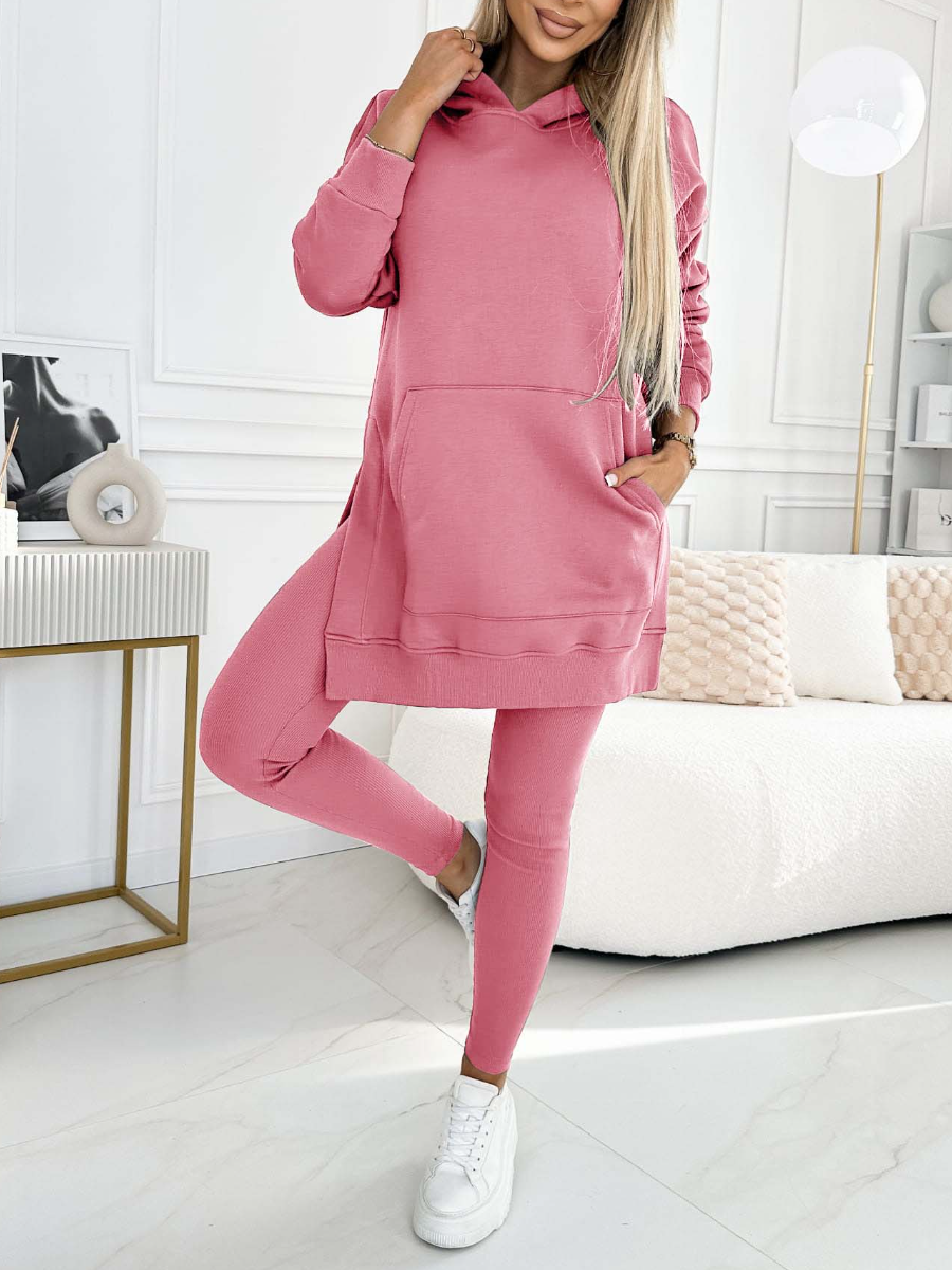 Francine Solid Color Hoodie and Lined Leggings Set